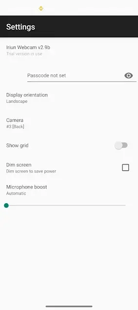 Screenshot of Iriun Webcam Download