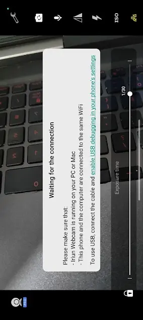 Screenshot of Iriun Webcam Mod Pro